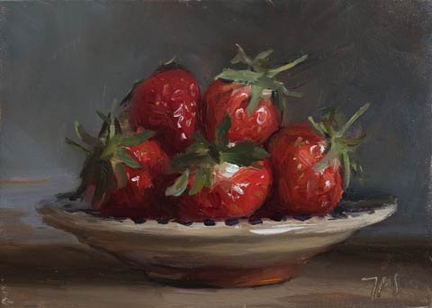 daily painting titled Bowl of strawberries