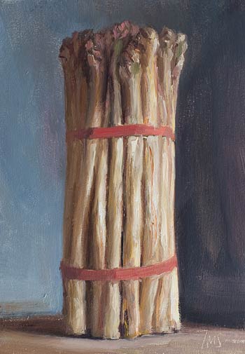daily painting titled A bunch of white asparagus