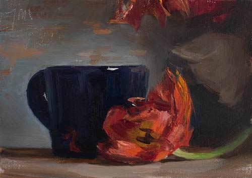 daily painting titled Cup with Tulips