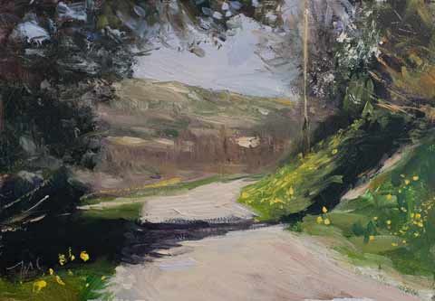 daily painting titled Chemin en printemps