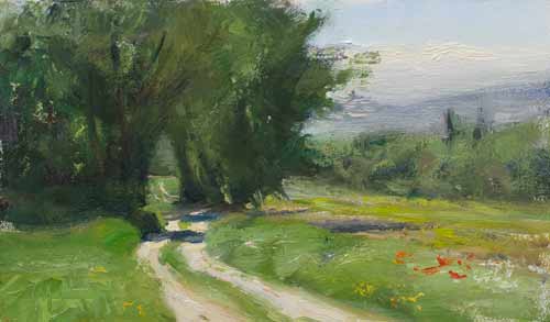 daily painting titled Route de Crillon-le-Brave, printemps