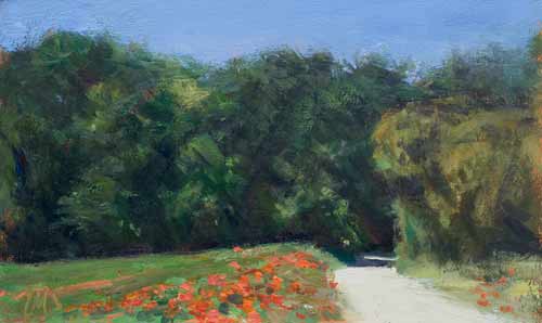 daily painting titled Track and poppy field