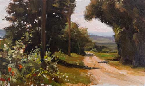 daily painting titled Late afternoon near St. Colombe