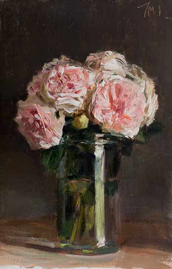 daily painting titled Roses in a jar