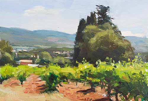 daily painting titled Vineyard at le Sansonnet