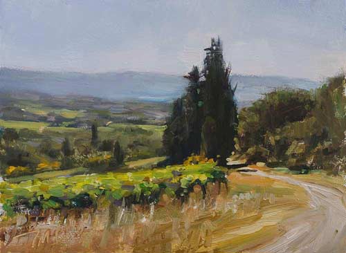 daily painting titled Chemin des Roques, Crillon-le-Brave