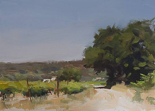 daily painting titled White road, Crillon-le-Brave
