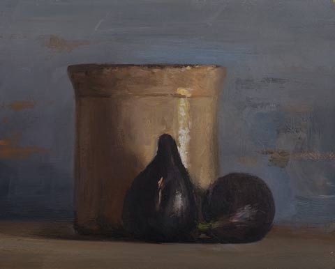daily painting titled Figs and confit pot