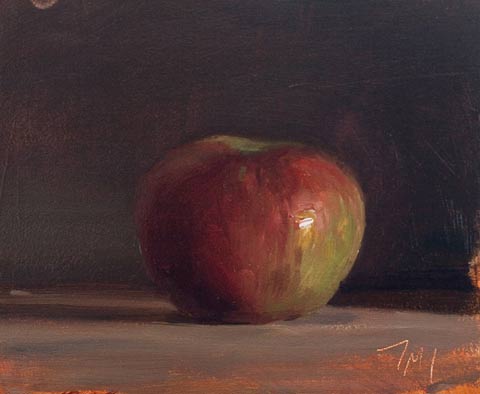 daily painting titled New season's apple