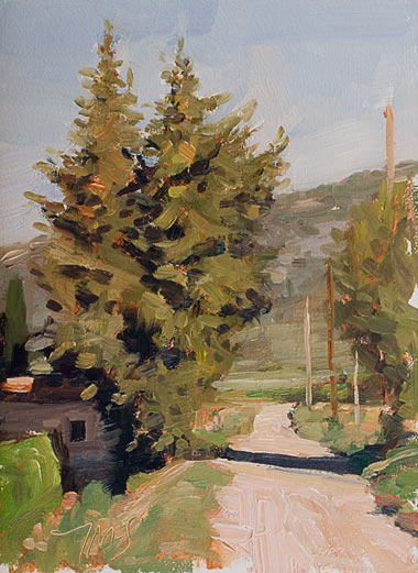 daily painting titled Route with cabanon