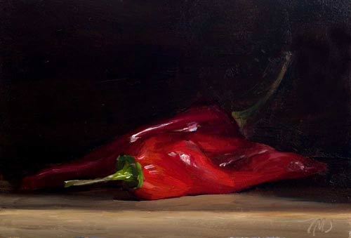 daily painting titled Red peppers