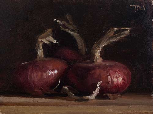 daily painting titled Red Onions
