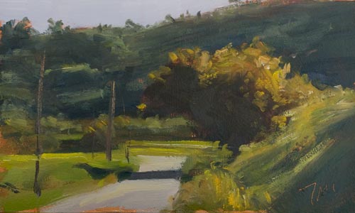 daily painting titled Autumn road, late afternoon
