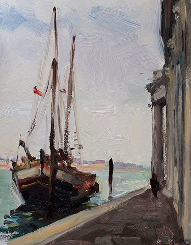 daily painting titled Mooring at San Giorgio Maggiore