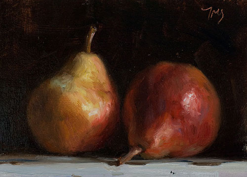 daily painting titled Two pears