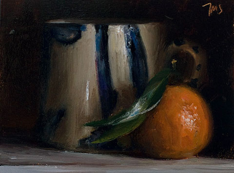 daily painting titled Clementine and cup