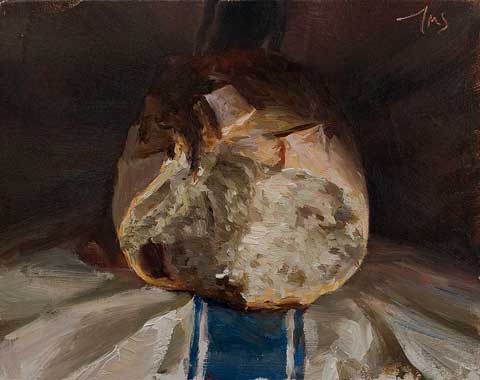 daily painting titled Bread and french cloth