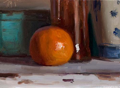 daily painting titled Still life with clementine
