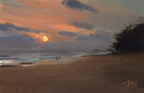 daily painting titled Sunset, Chanthaburi