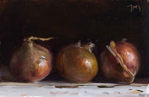 daily painting titled Roscoff onions
