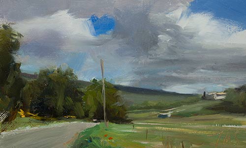 daily painting titled Road to les Baux