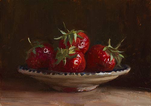 daily painting titled Bowl of strawberries