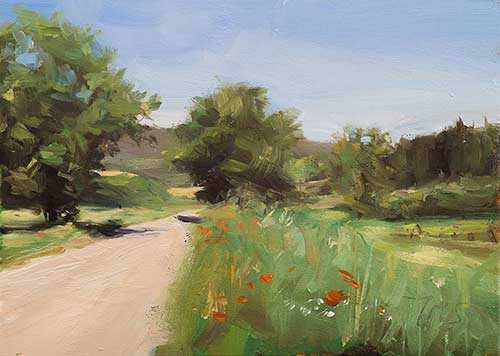 daily painting titled Route vers les Baux