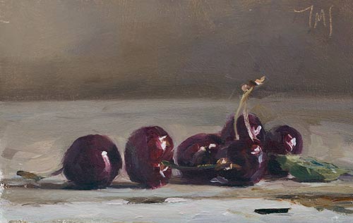 daily painting titled First cherries