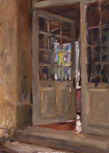 daily painting titled The kitchen door, La Madelene