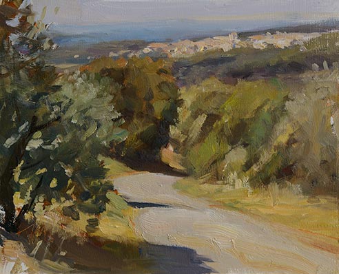 daily painting titled Road to Caromb