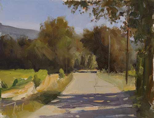 daily painting titled Route vers les Baux