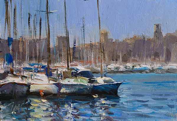 daily painting titled Le vieux port, Marseille