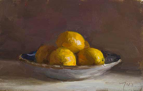 daily painting titled Bowl of lemons