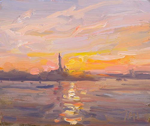 daily painting titled Sunset, Venice