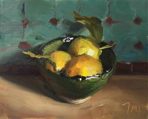 daily painting titled Moroccan lemons