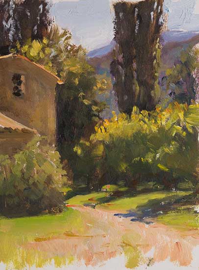 daily painting titled House near Entrechaux