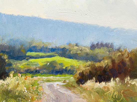 daily painting titled Early morning, les Baux