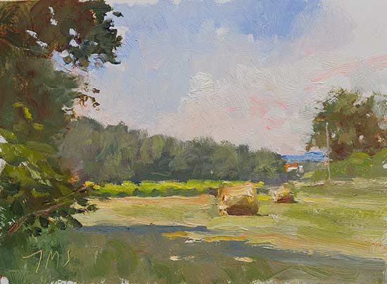 daily painting titled Hay bales, Crillon-le-Brave