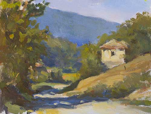 daily painting titled Track and cabanon