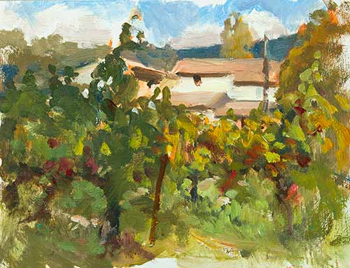 daily painting titled House and vines