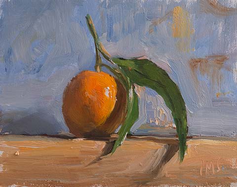 daily painting titled Clementine on a blue ground