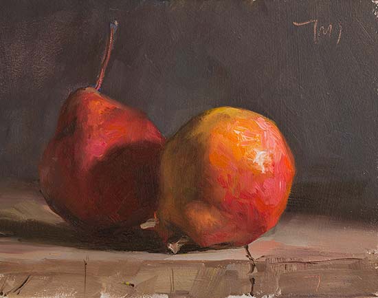 daily painting titled Two pears