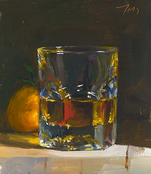 daily painting titled Whisky and clementine