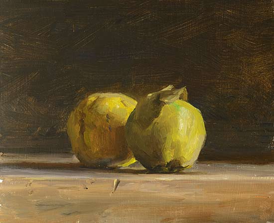 daily painting titled Two quinces