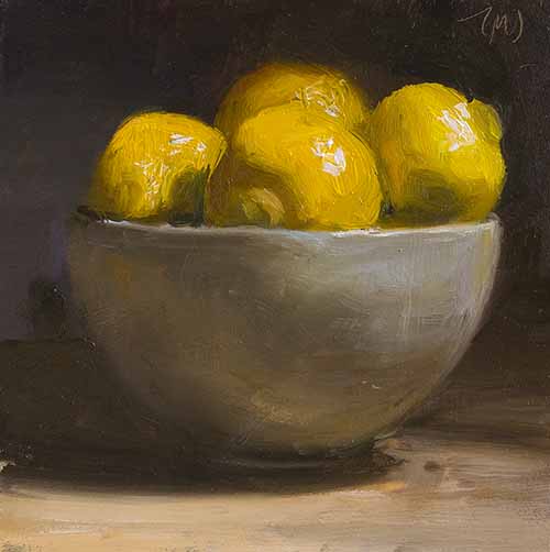 daily painting titled A bowl of bergamot oranges