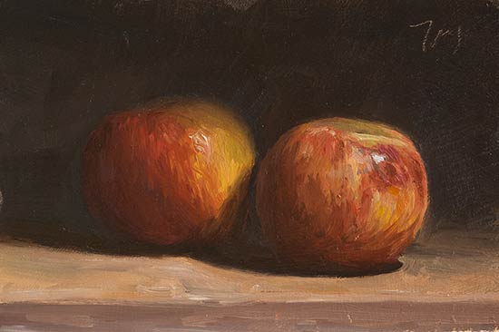 daily painting titled Two apples