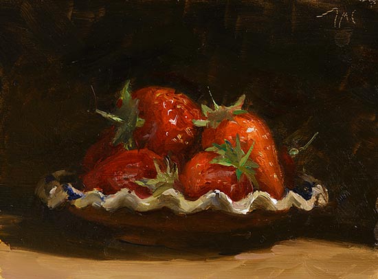 daily painting titled First strawberries
