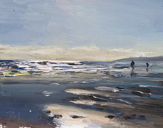 daily painting titled late afternoon light, Cascais