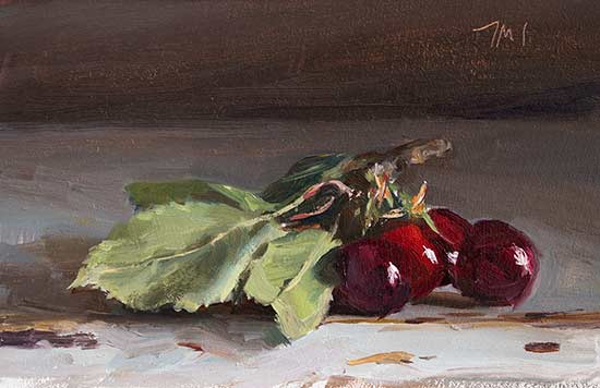 daily painting titled Cherries from the tree