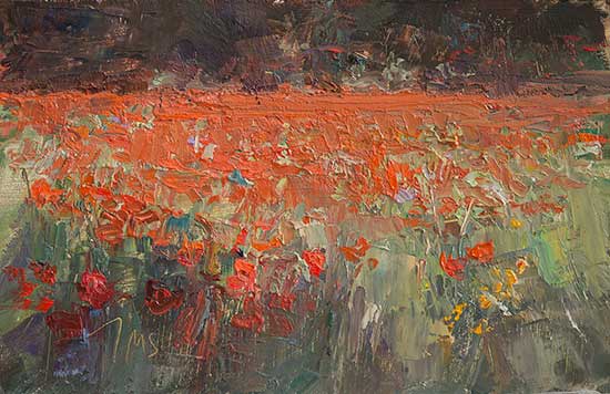 daily painting titled Poppies study #1